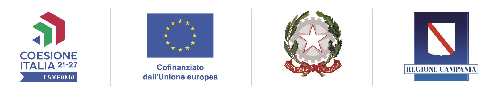Coesione Italia 21-27 Campania — Cofinanziato dall'Unione Europea — Repubblica Italiana — Regione Campania